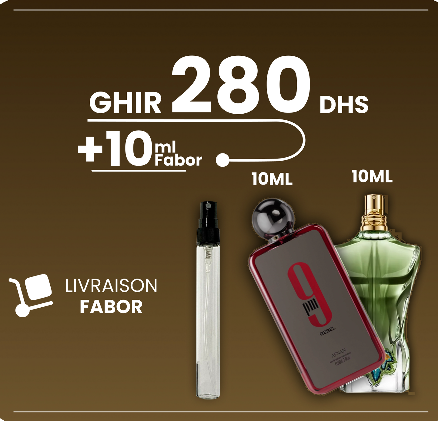 Offre 1+1=3 + Livraison gratuite 280dh ( JPG Paradise garden / 9PM Rebel )