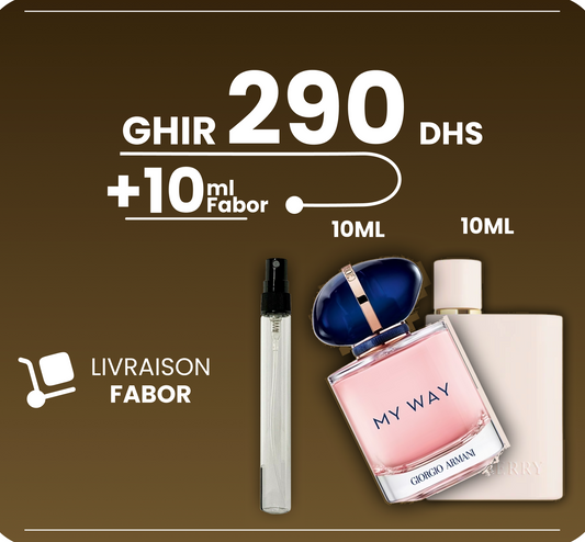 Offre Femme 1+1=3 + Livraison gratuite 290dh ( Burberry Her / My Way)