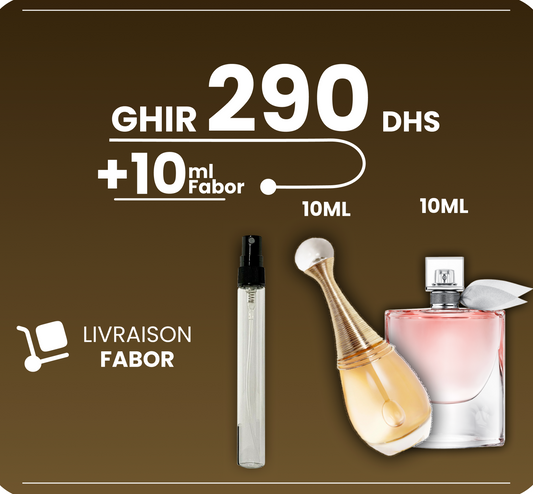 Offre Femme 1+1=3 + Livraison gratuite 290dh ( La Vie Est Belle / Dior J'adore )