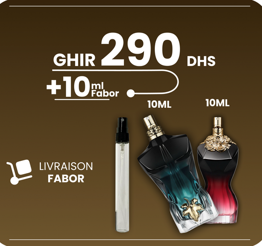 Offre Couple 1+1=3 + Livraison gratuite 290dh ( La belle le parfum / le beau le parfum )